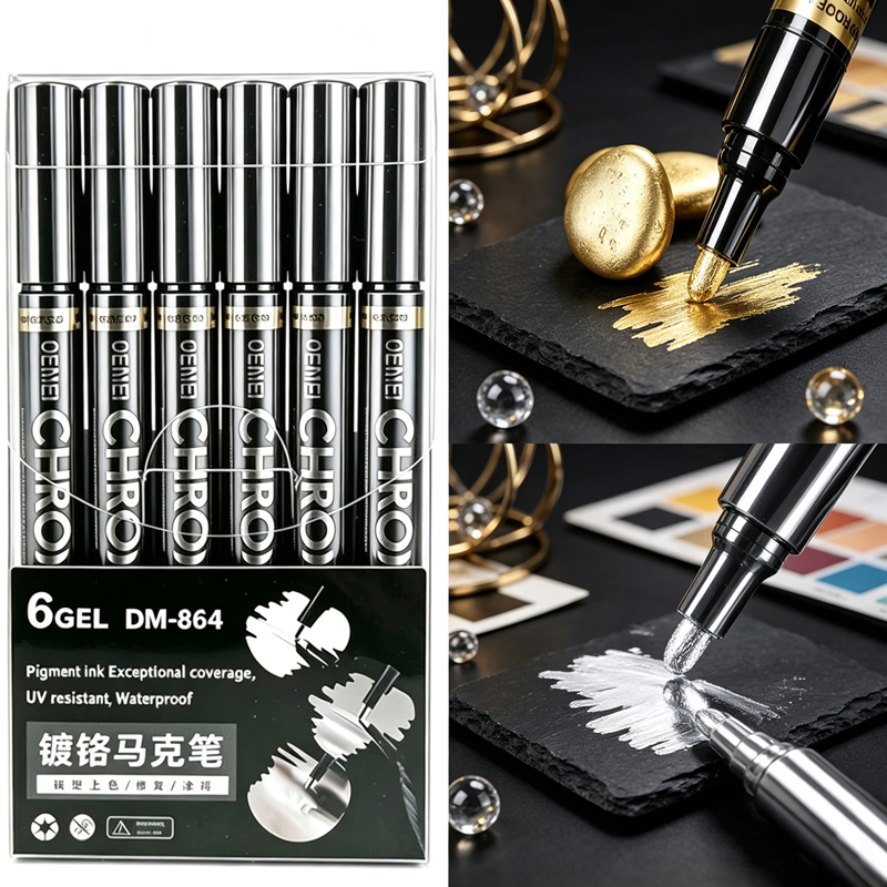 Illustration Marker Set - مجموعة أقلام ماركر كروم عاكسة 1/3/5/12