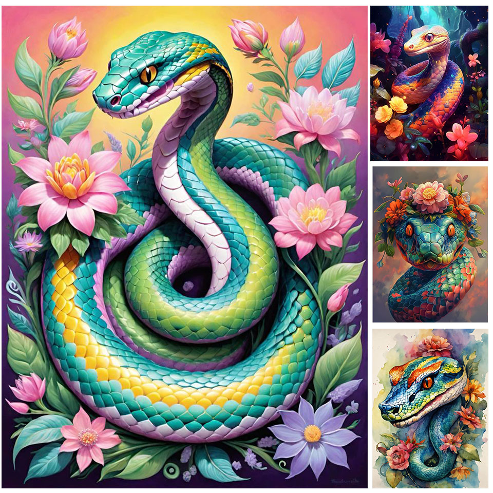 Art Craft Hobbies - الحيوان الماس الفن اللوحة ثعبان كامل