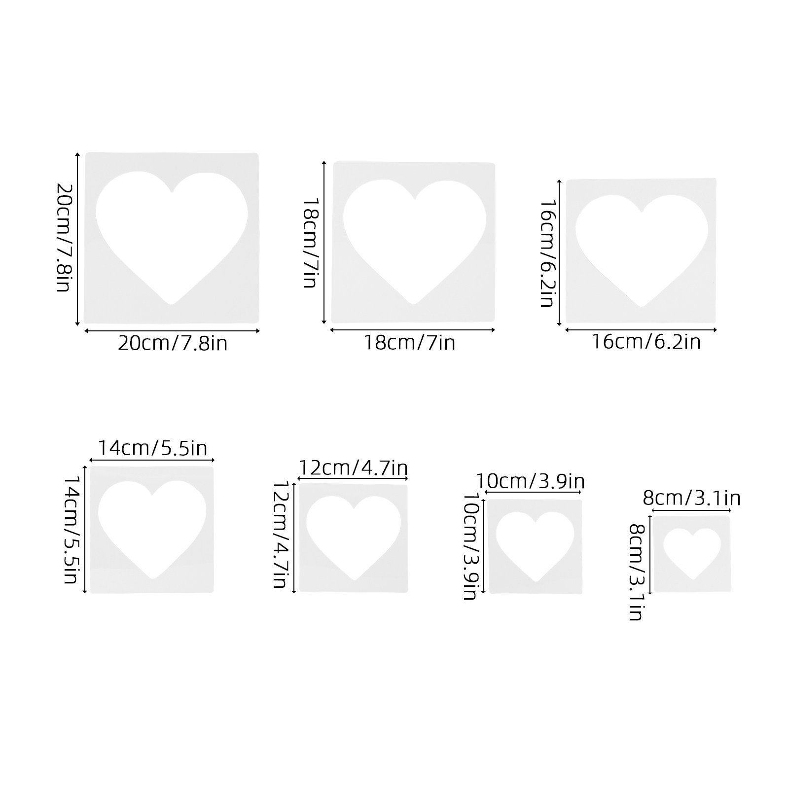 7 قطع من قوالب الرسم اليدوية ع - مراجعة Art And Craft Valentine وسعره