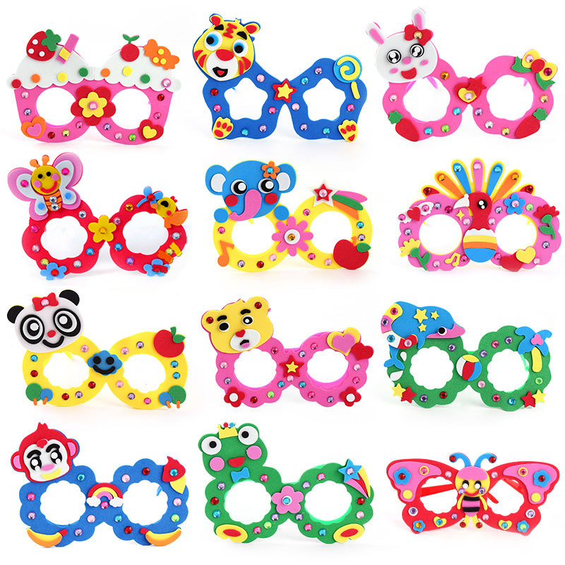 أطفال DIY إيفا الماس نظارات ال - مراجعة Art Craft Glasses Frames وسعره