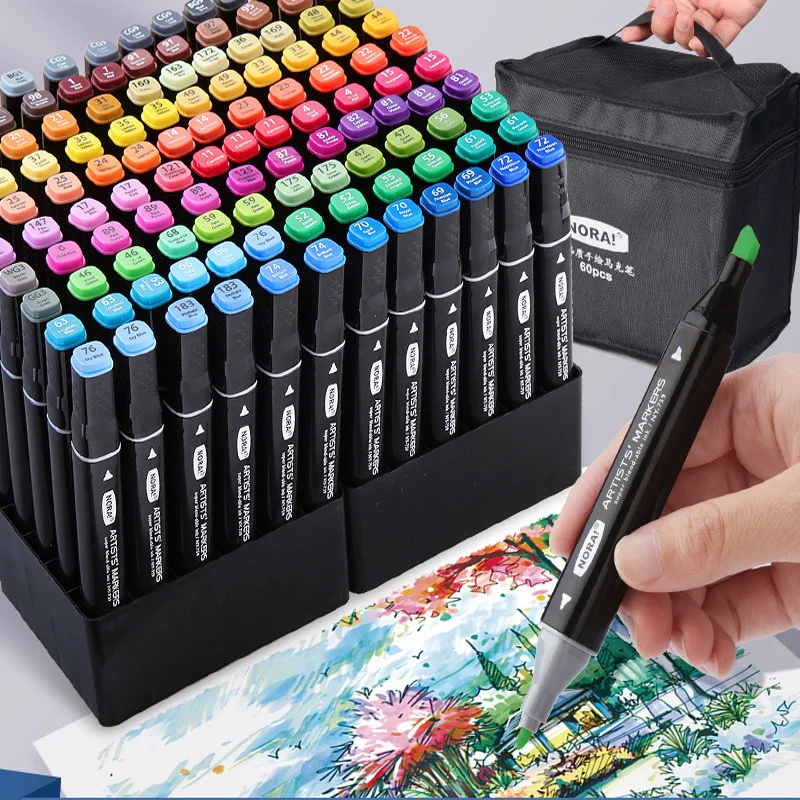 مجموعة حامل أقلام مربعة برأسين - مراجعة Illustration Marker Set وسعره